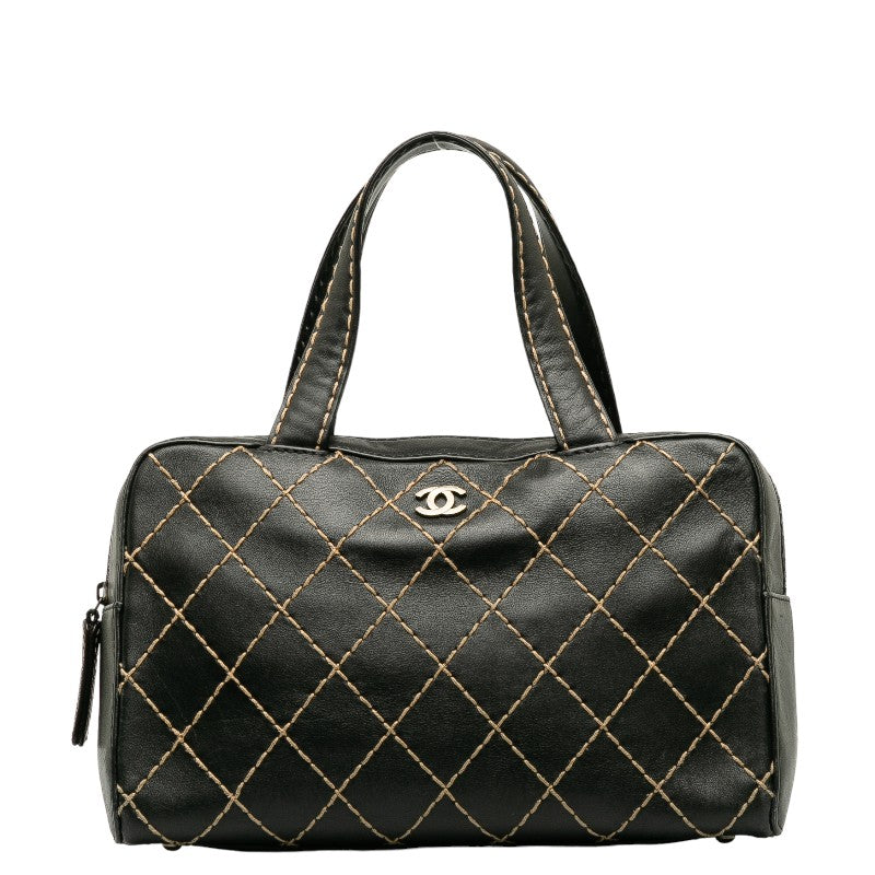 Top Quality Chanel Cocomark Wild tick Handbags Boston Bag Black Leather  Chanel