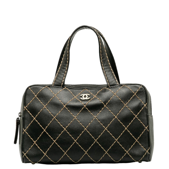Top Quality Chanel Cocomark Wild tick Handbags Boston Bag Black Leather  Chanel