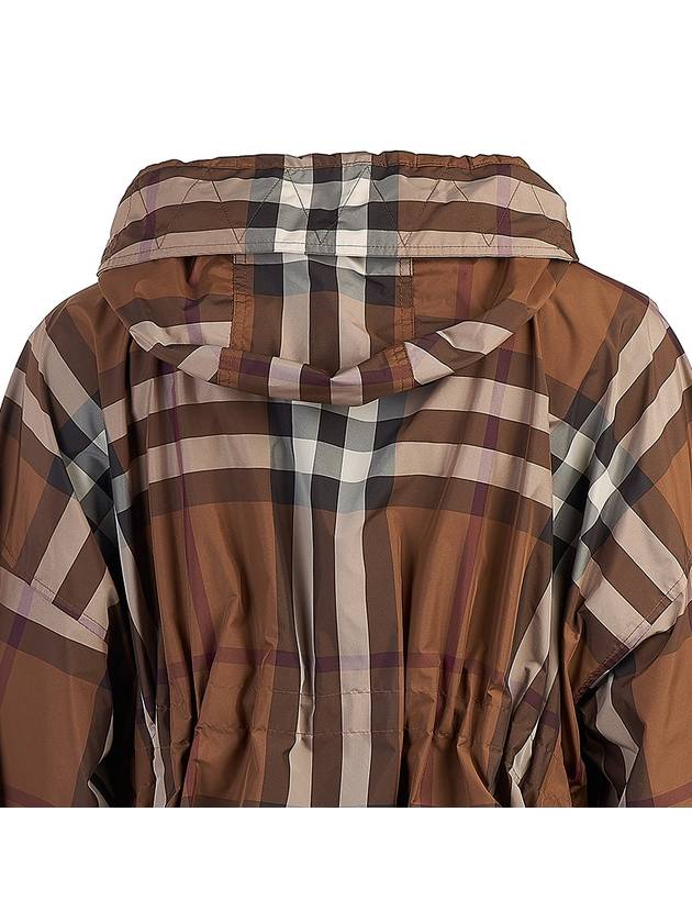 Burberry Check Hooded Jacket Dark Birch Brown