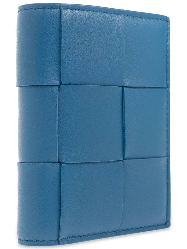 Bottega veneta Cassette Zipper Bifold Half Wallet Blue