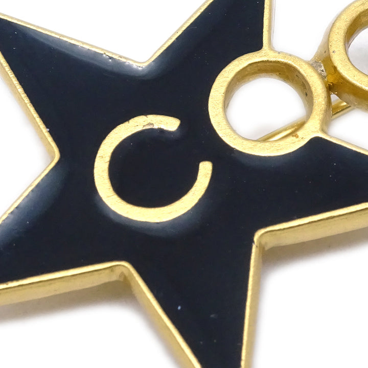 Top Quality Chanel Star Brooch Pin Black 01P