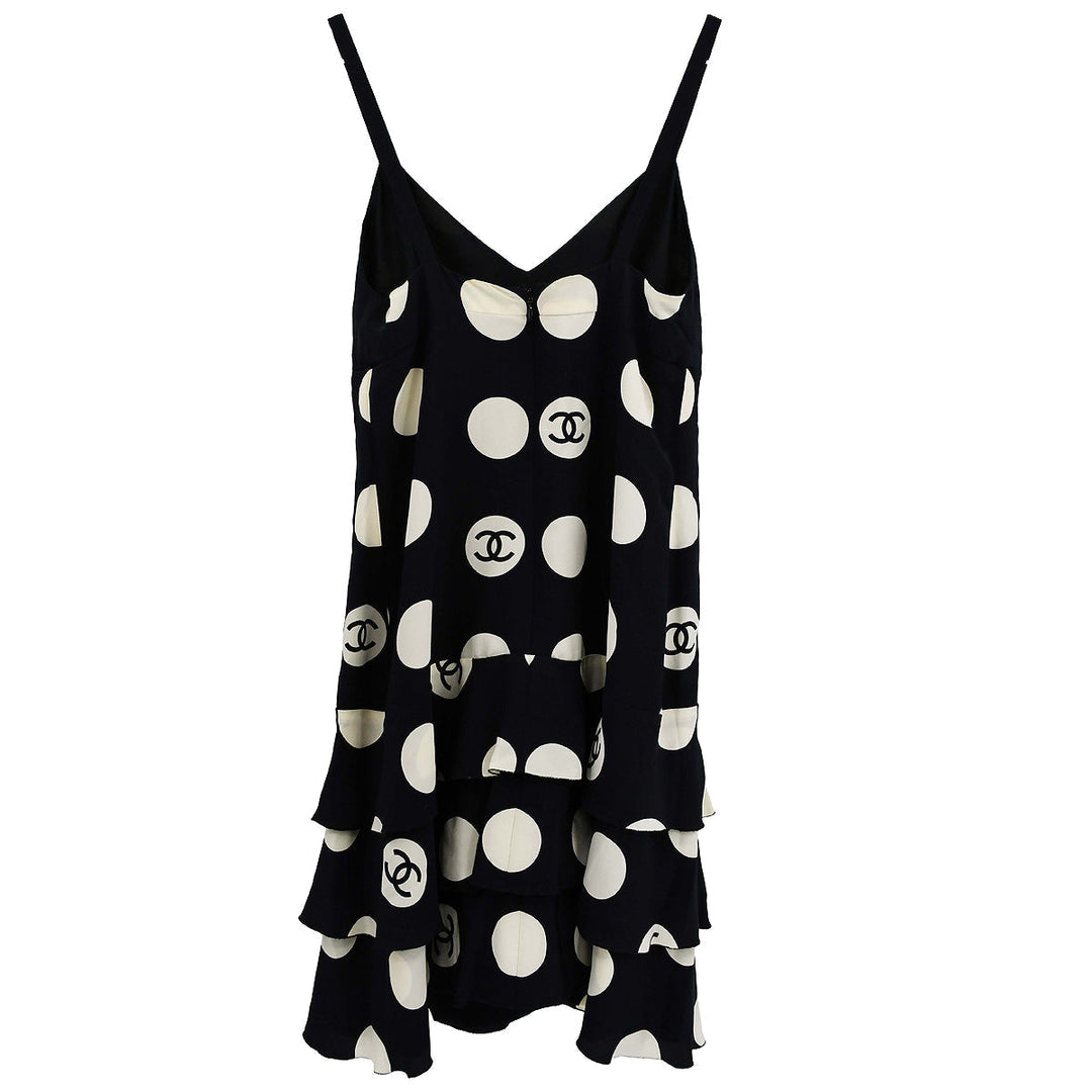 Top Quality Chanel Spring 1997 Runway polka-dot ruffled silk dress #38