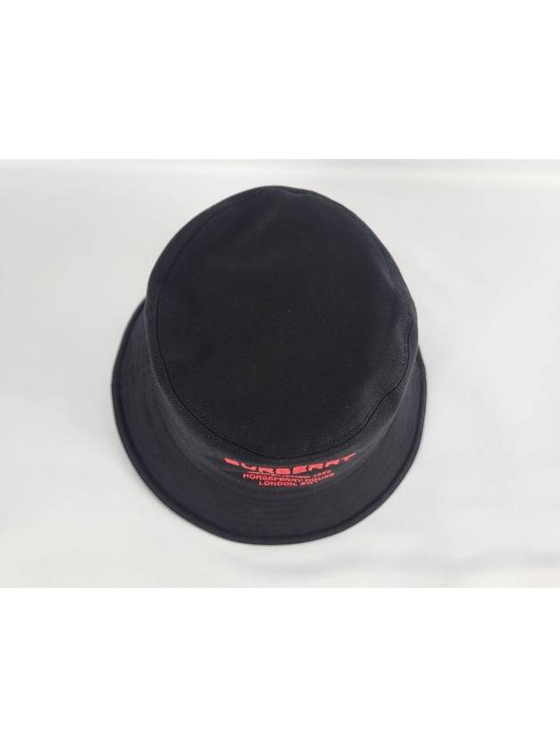 Burberry Horseferry Motif Cotton Bucket Hat Black