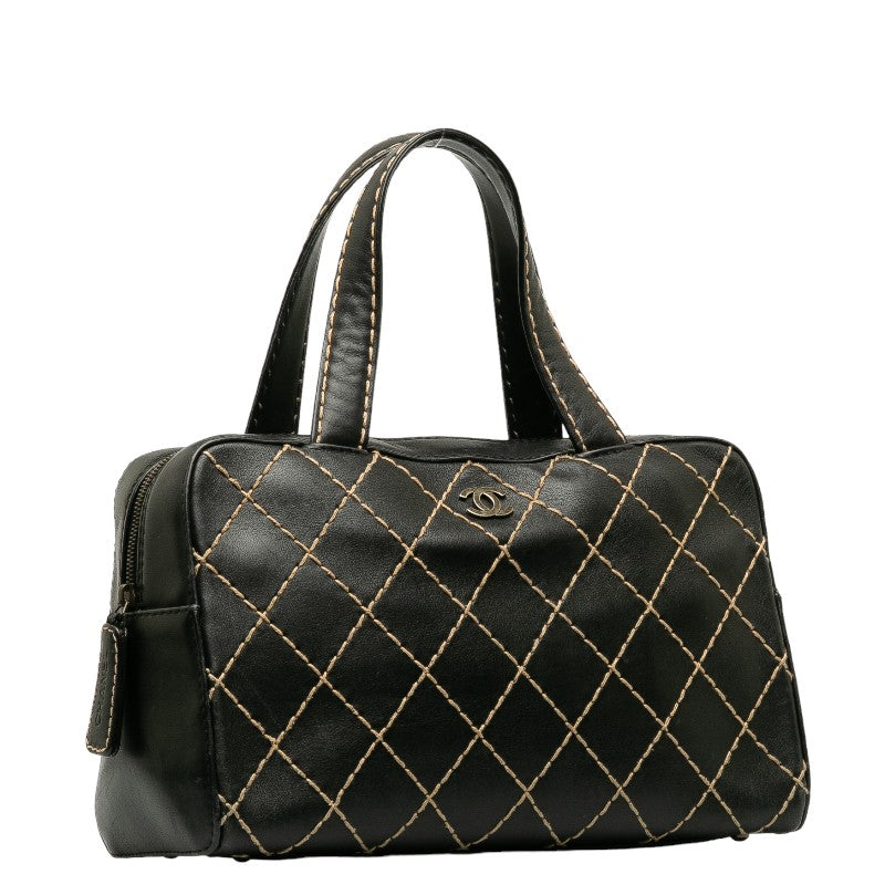Top Quality Chanel Cocomark Wild tick Handbags Boston Bag Black Leather  Chanel