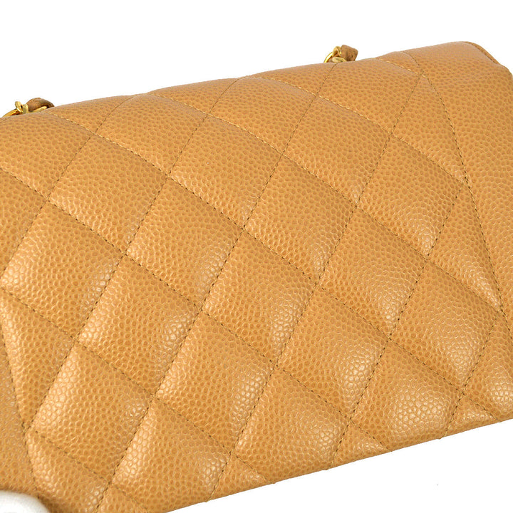 Top Quality Chanel Beige Caviar Small Diana Shoulder Bag