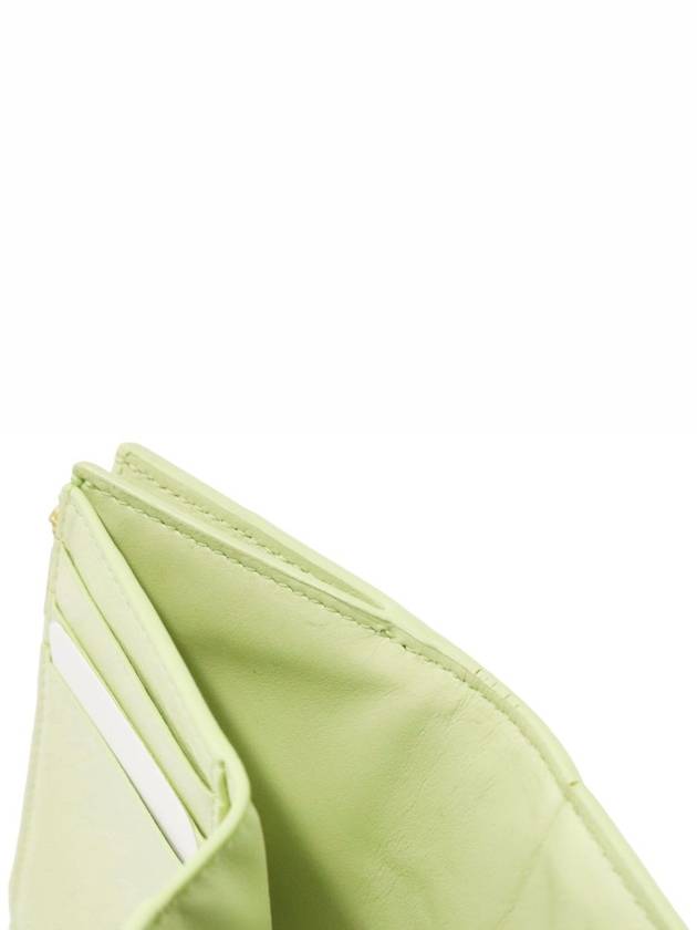 Bottega veneta Women s Half Wallet Bottega veneta 651372 Lemon Washed Lambskin Intrecciato Weaving 3 Stage Folded Zipper