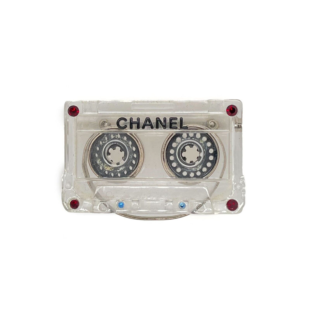 Chanel 04P '' Cassette Tape - Resin / Black Brooch