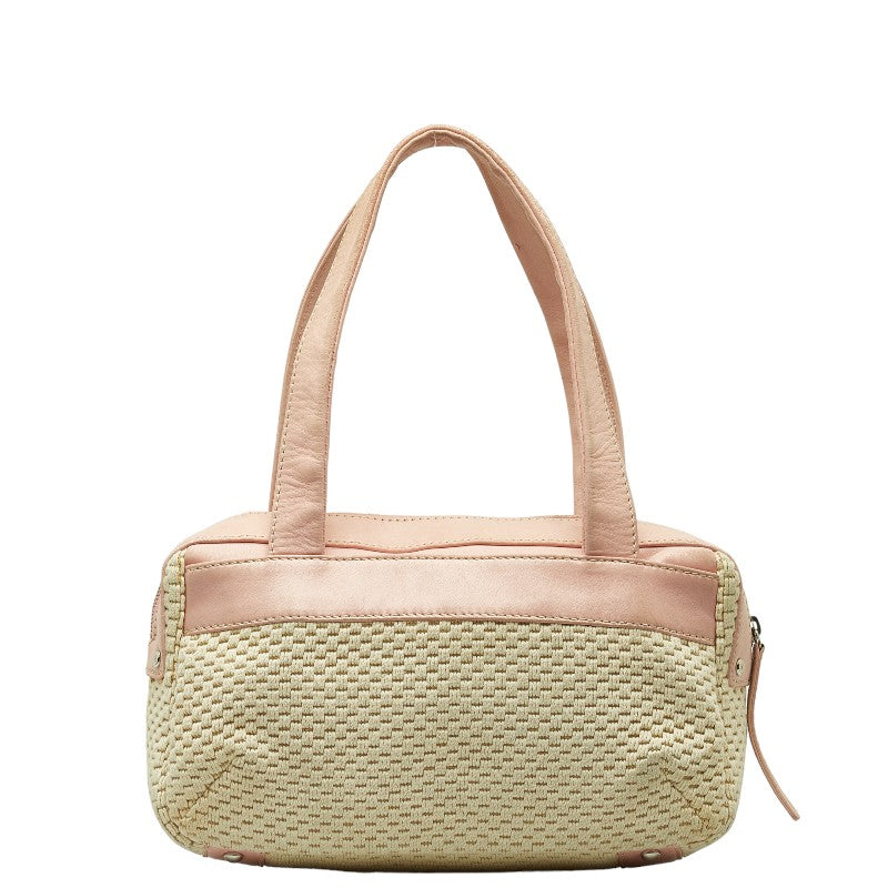 Top Quality Chanel Logo One-Shoulder Bag Handbag Pink Natural Leather Cotton  CHANEL