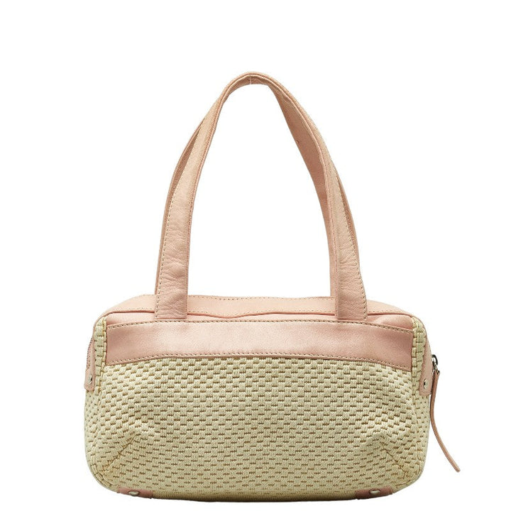 Top Quality Chanel Logo One-Shoulder Bag Handbag Pink Natural Leather Cotton  CHANEL
