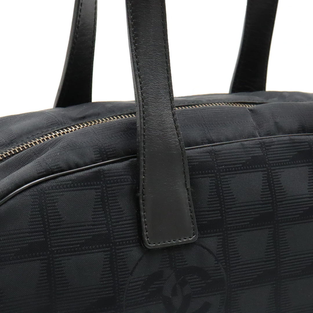 Top Quality Chanel New Label Line Mini Boston Bag Nylon Jaguar Black Black A15828