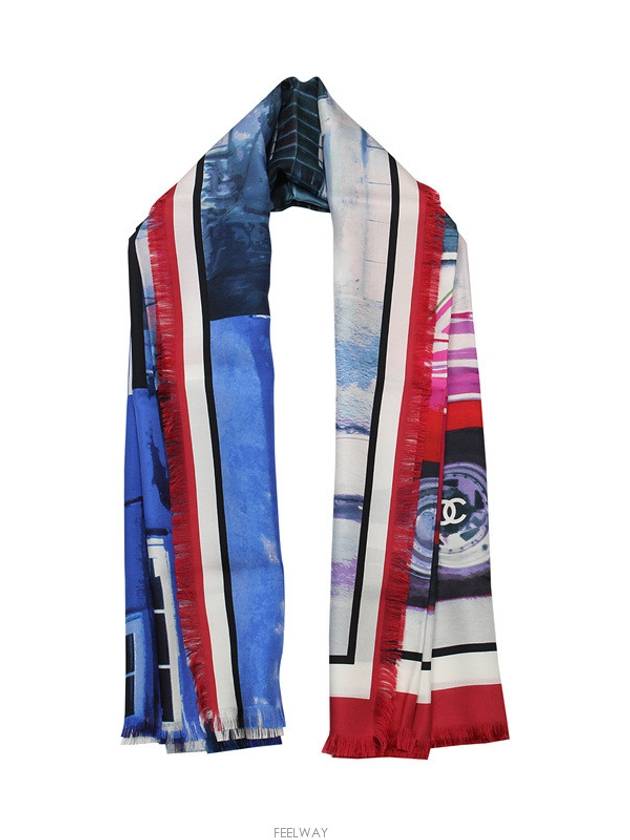 cruise cuba havana silk scarf shawl muffler red car Chanel