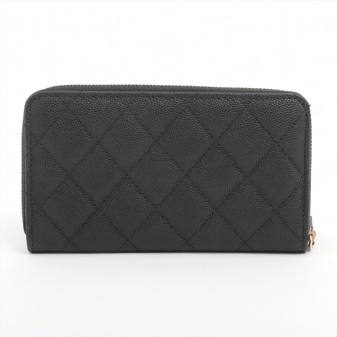 Top Quality Chanel Matrasse Caviar S Compact Wallet Black Gold  29th