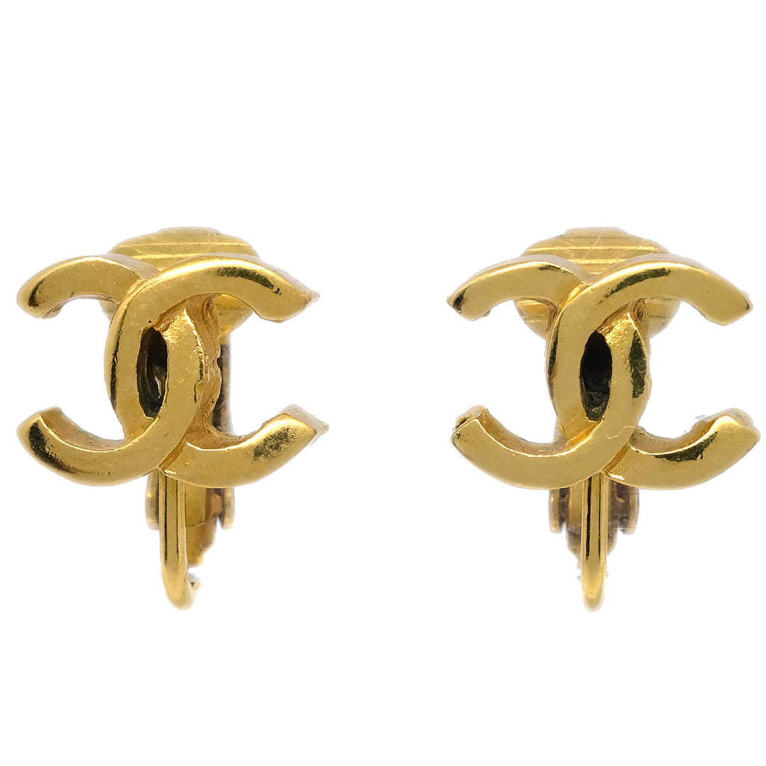Top Quality Chanel CC Earrings Clip-On Gold 233