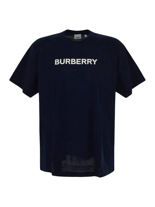 Burberry Logo Print Short Sleeve T-Shirt Navy