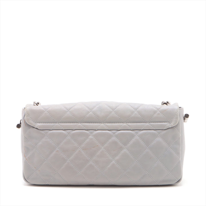 Top Quality Chanel Matrasse  Chain Shoulder Bag Grey x Brown Gummetal G