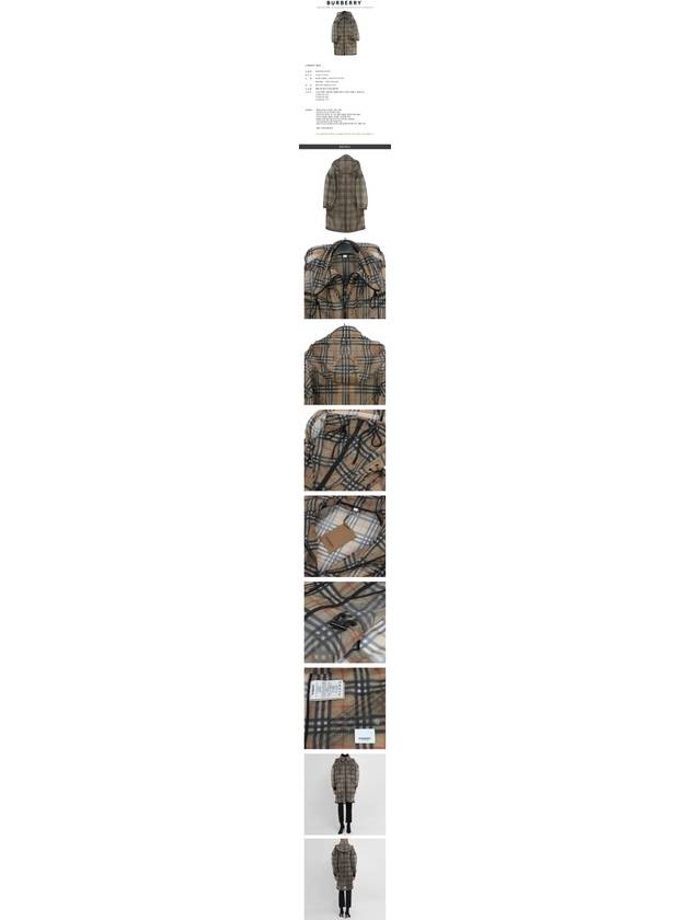 Burberry WoMen's Vintage Check Mesh Raincoat Archive Beige