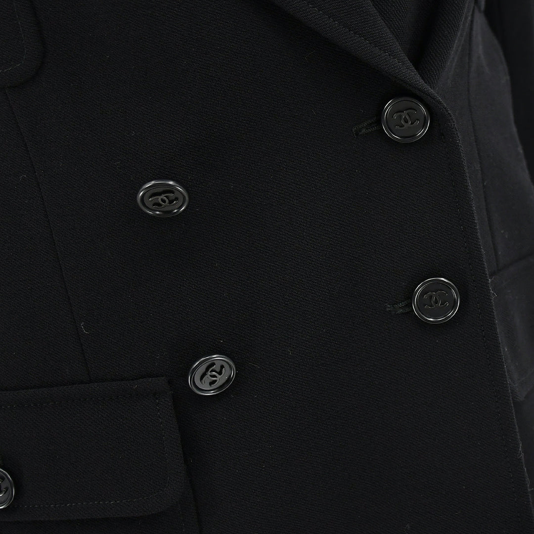 Top Quality Chanel Double Breasted Jacket Black 97P #42