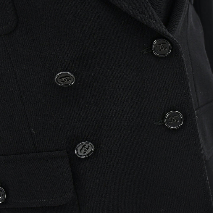 Top Quality Chanel Double Breasted Jacket Black 97P #42