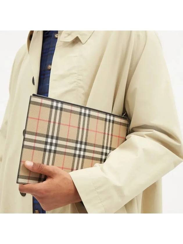 Burberry Vintage Check Clutch Bag Beige