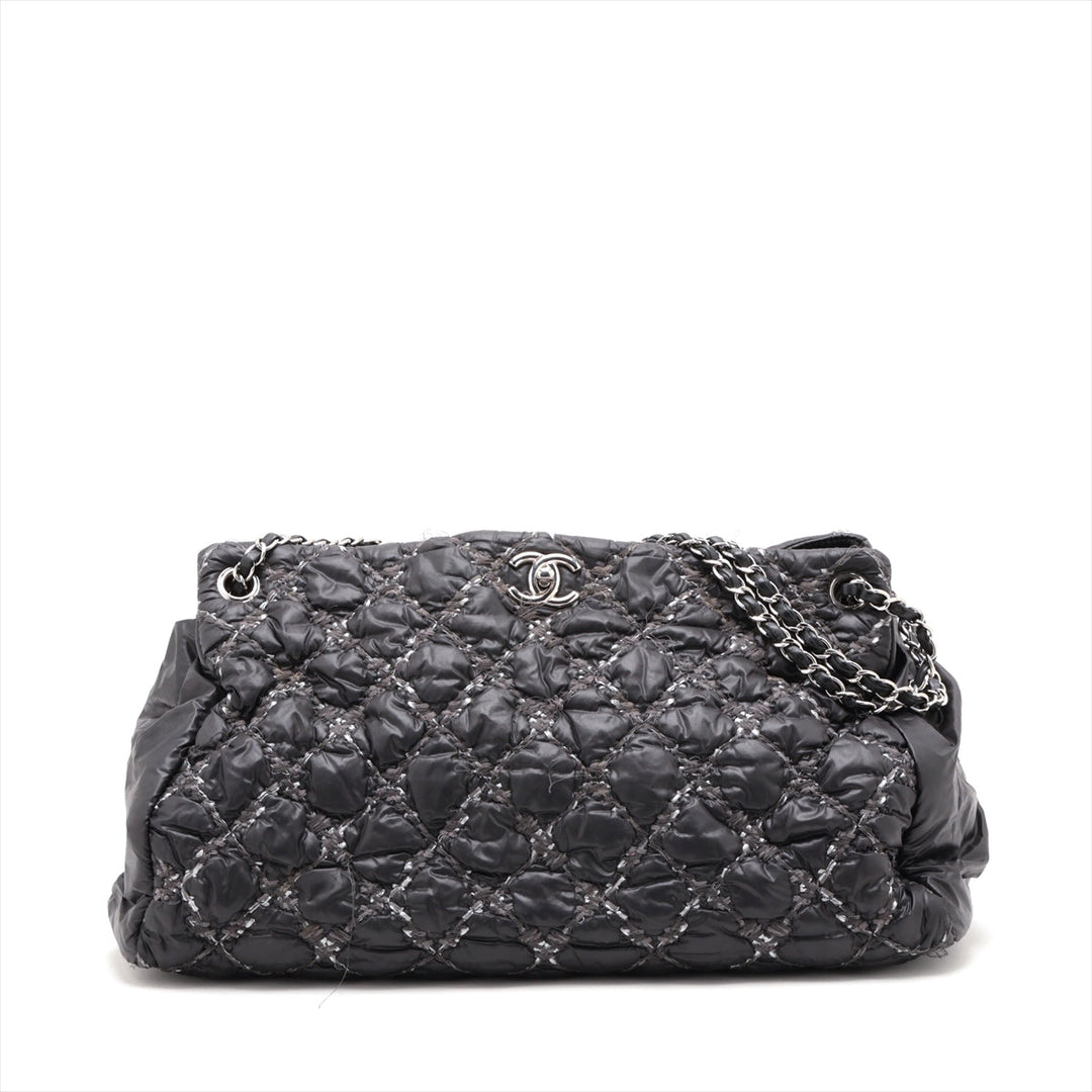 Top Quality Chanel Parivision Nylon Chain Shoulder Bag Black Silver Gold  14th