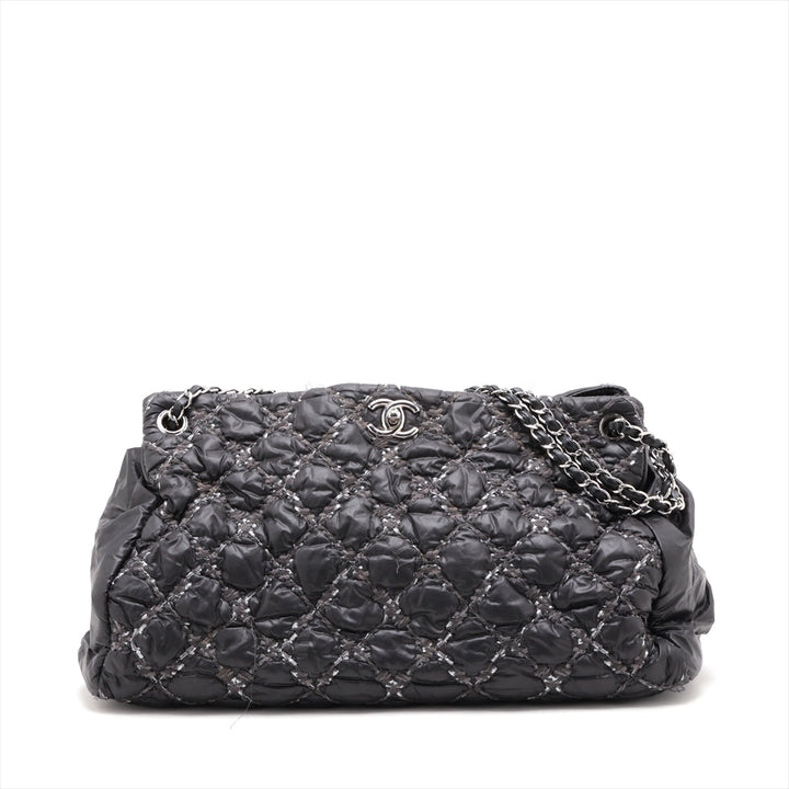 Top Quality Chanel Parivision Nylon Chain Shoulder Bag Black Silver Gold  14th