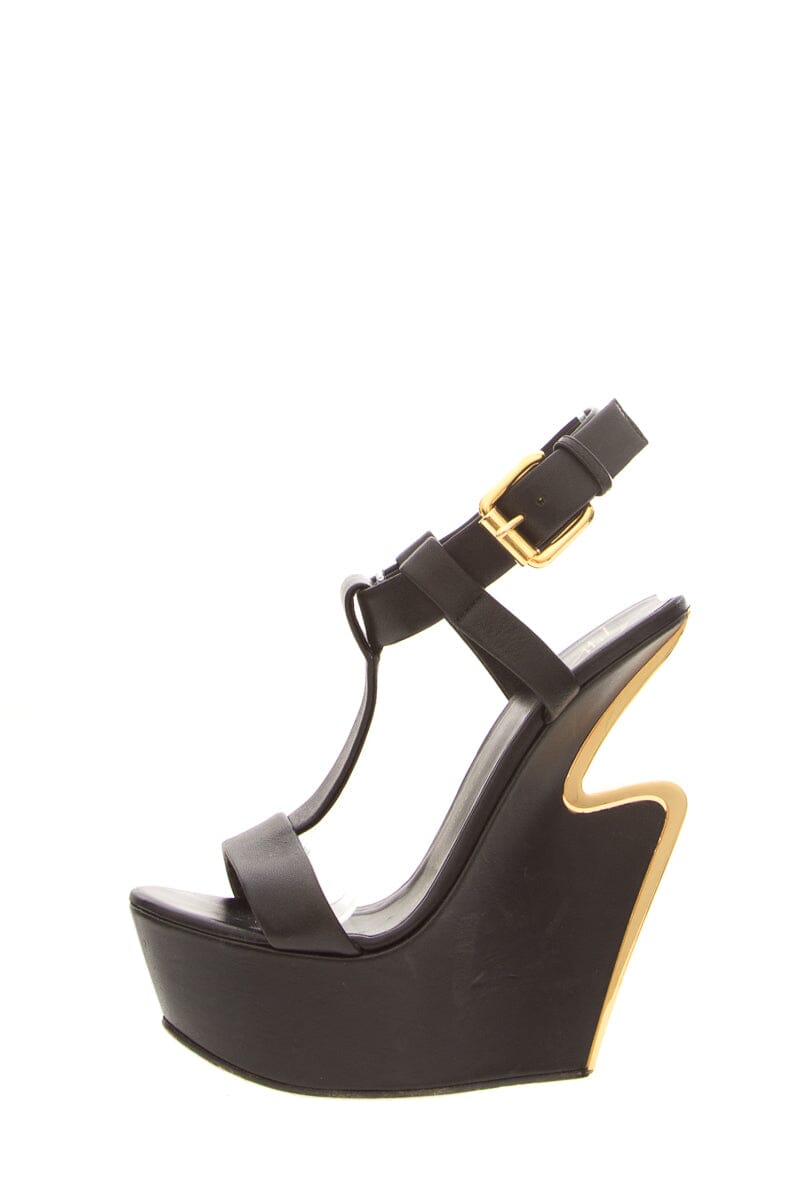 Giuseppe Zanotti Black Wedge SZ 37
