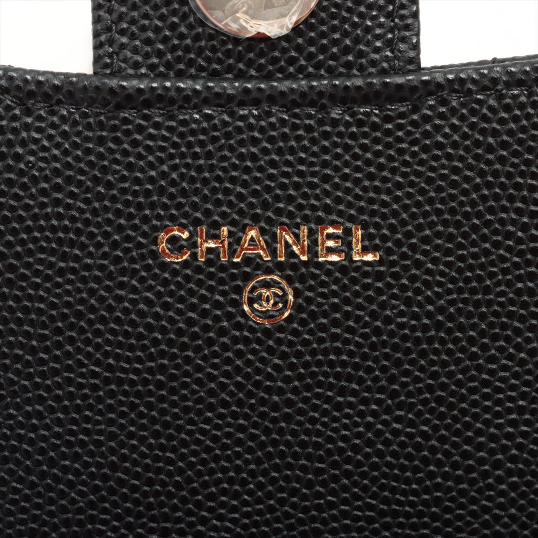 Top Quality Chanel Matrasse Caviar S Chain Wallet Black Gold