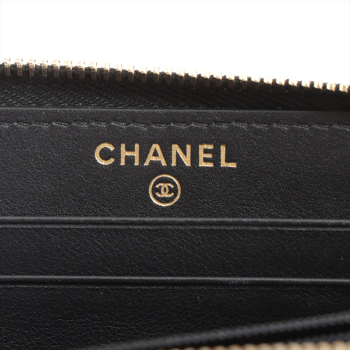 Top Quality Chanel Matrasse Caviar S Compact Wallet Black Gold  29th