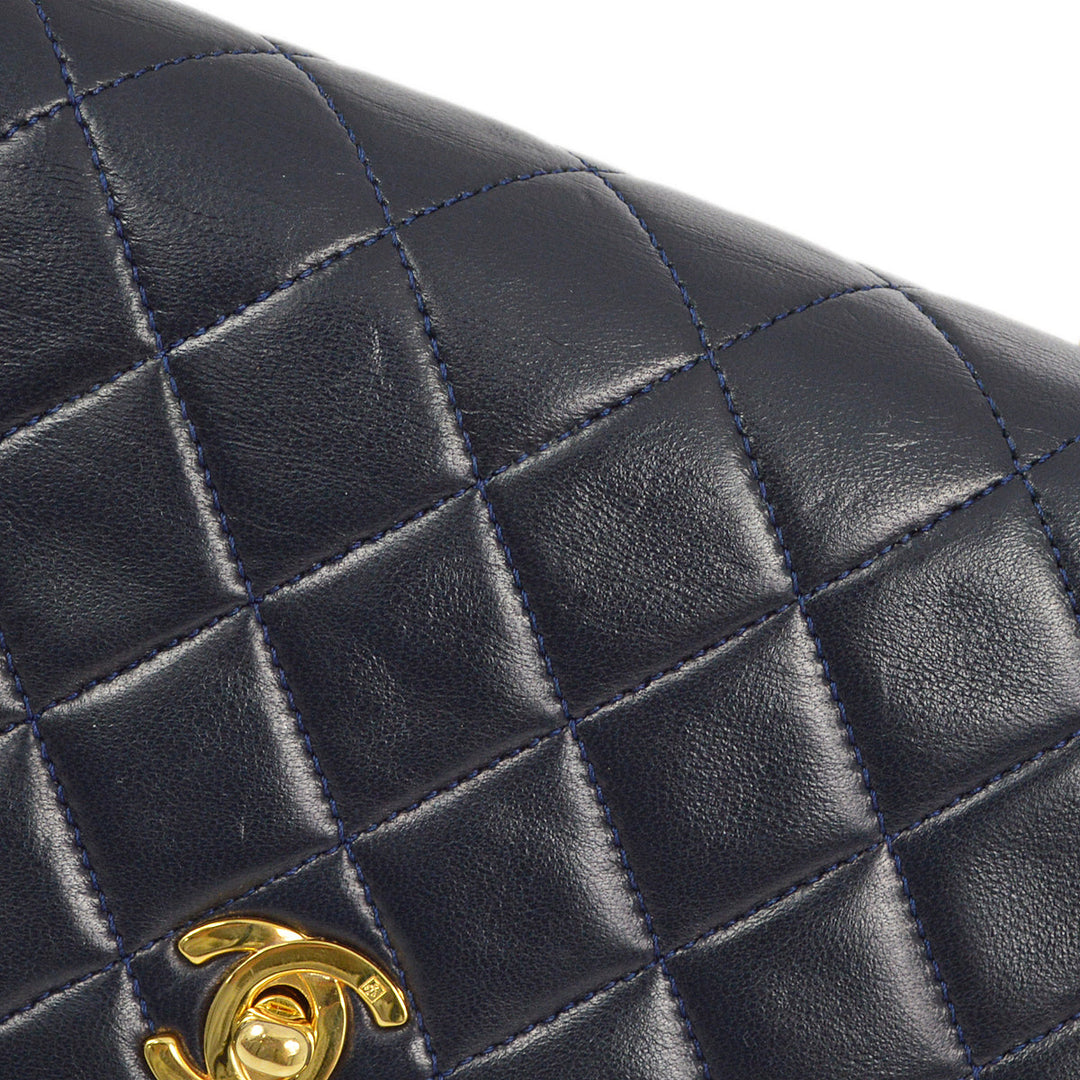 Top Quality Chanel Navy Lambskin Turnlock Mini Full Flap Shoulder Bag