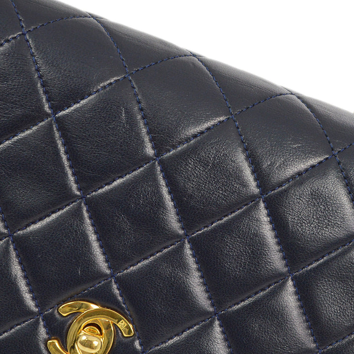 Top Quality Chanel Navy Lambskin Turnlock Mini Full Flap Shoulder Bag