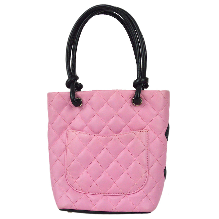 Top Quality Chanel Pink Calfskin Cambon Ligne Tote Handbag