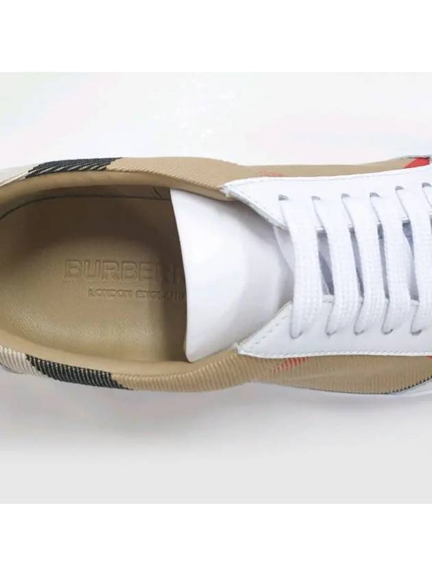 Burberry WoMen's House Check Leather Low Top Sneakers White