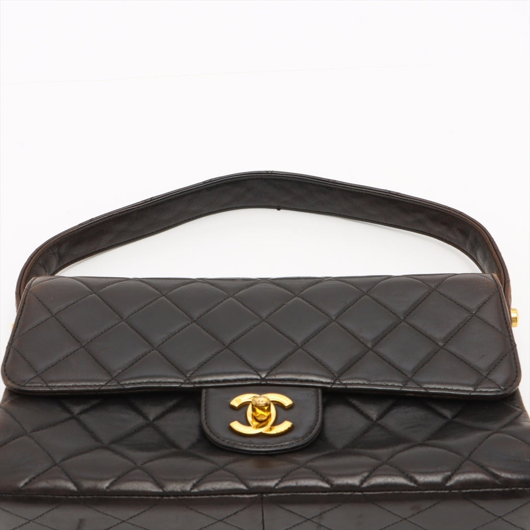 Top Quality Chanel Vintage Double Flap Shoulder Bag in Lambskin Black