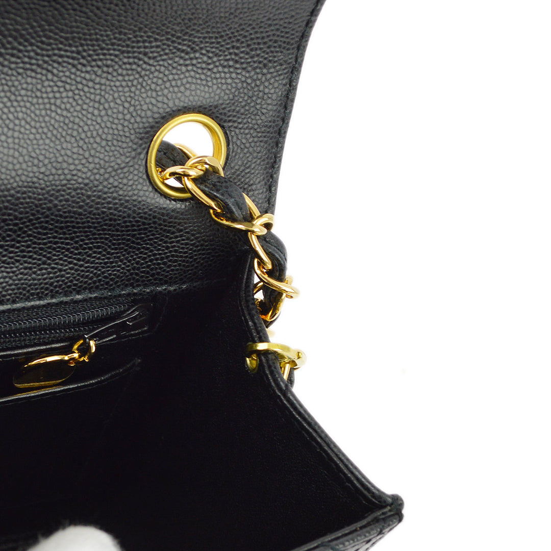 Top Quality Chanel Black Caviar Mini Classic Square Flap Shoulder Bag 17