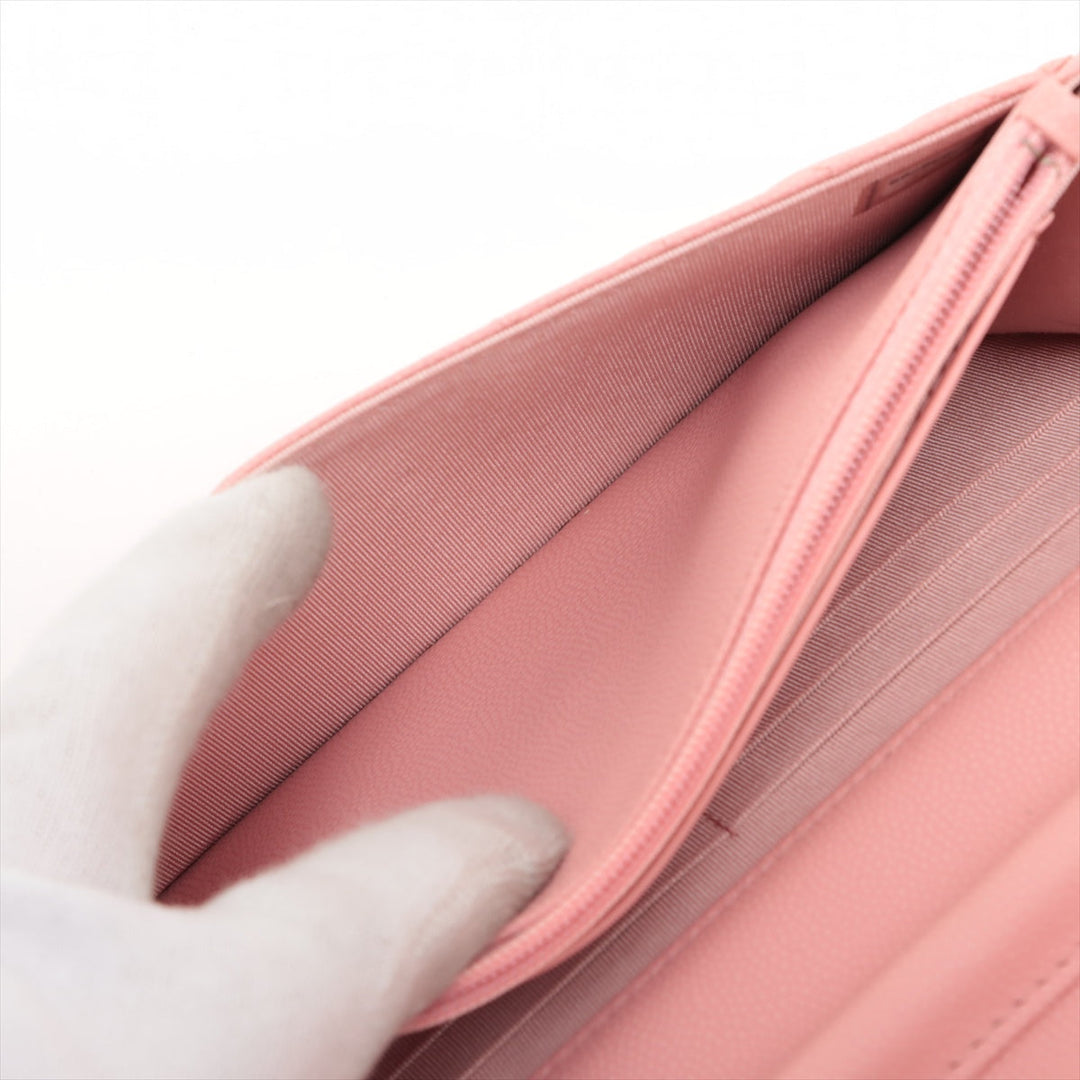 Top Quality Chanel V Stitch Caviar S Chain Wallet Pink Gold