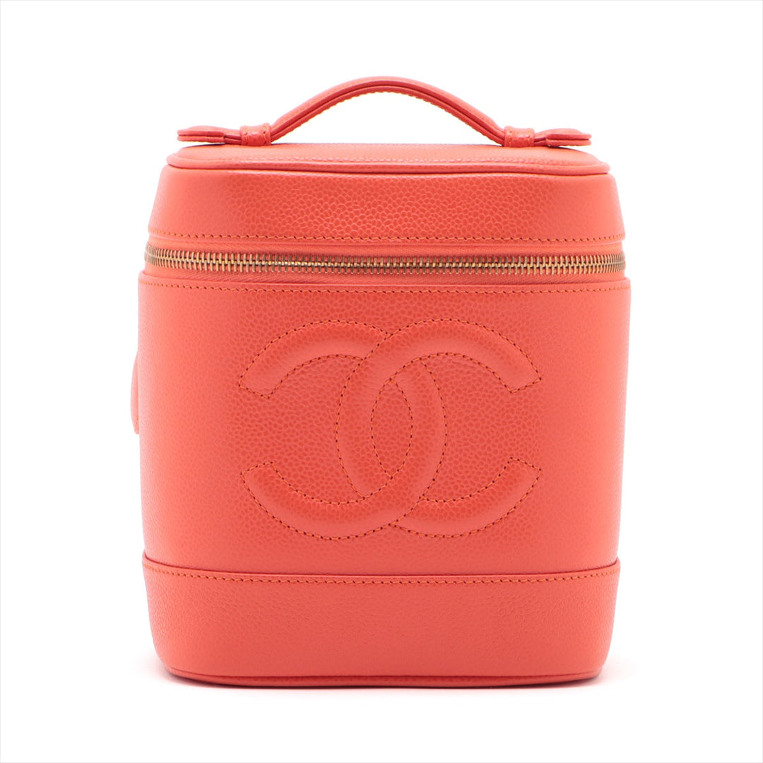 Top Quality Chanel Vanity Bag in Caviar Leather Orange