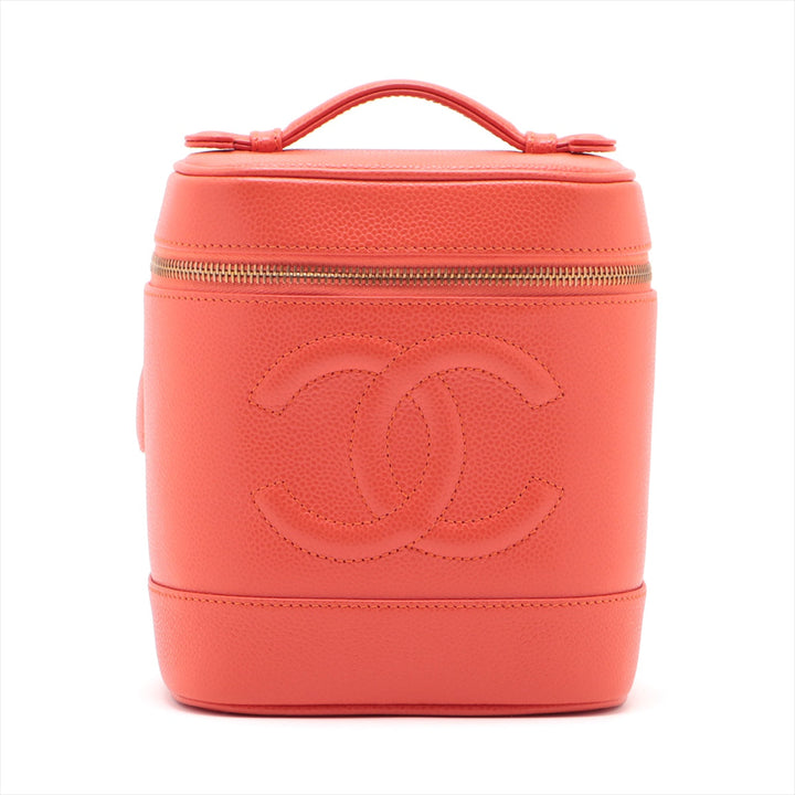 Top Quality Chanel Vanity Bag in Caviar Leather Orange