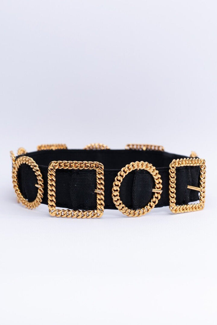 Ceinture noire et dor√©e Chanel