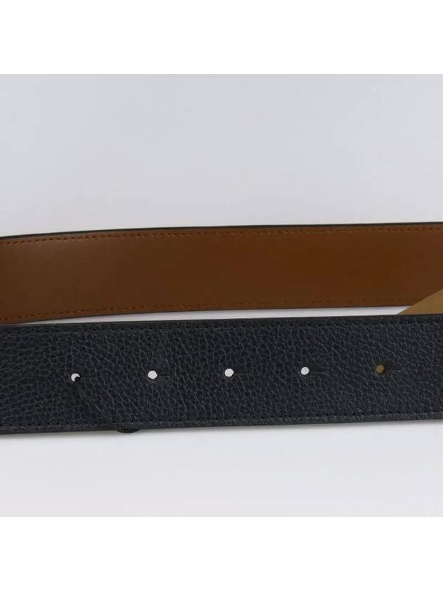 Burberry Reversible Monogram Leather Belt Black