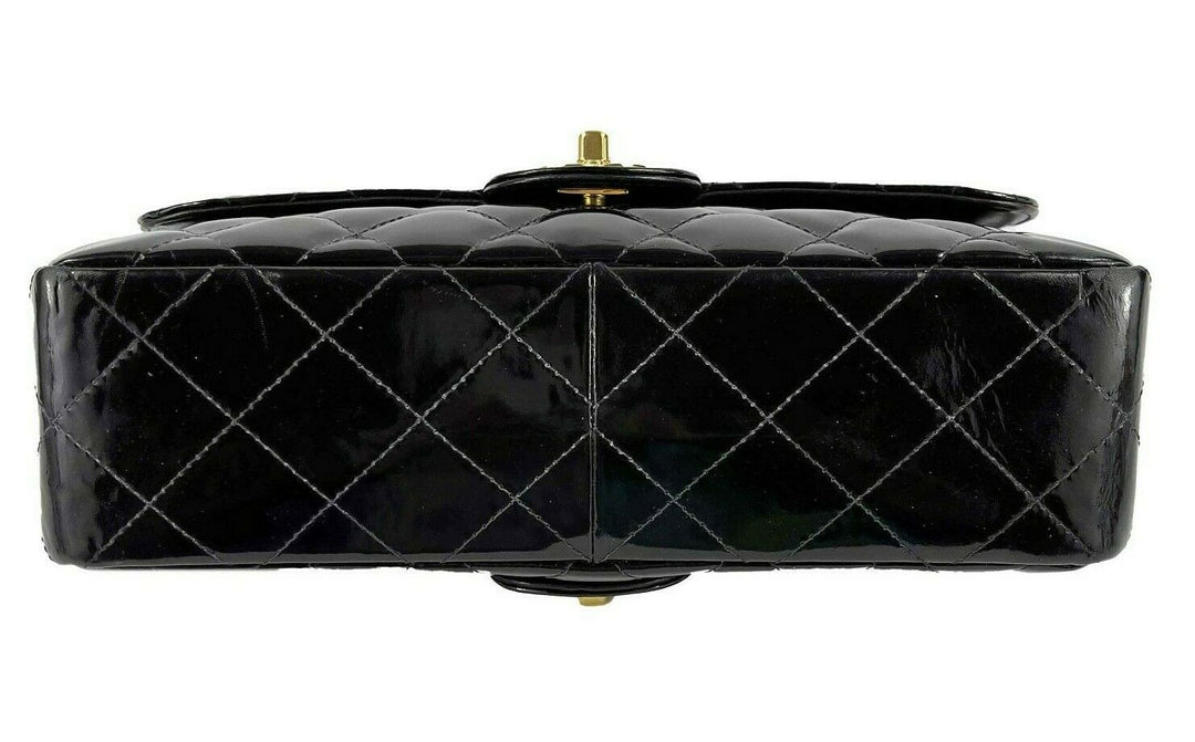 Chanel - VTG 1996 Medium Black Top Handle Kelly Medium New Bag - Patent Leather