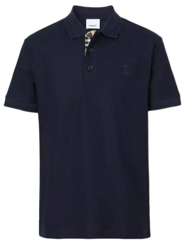 Burberry Men's CHUNKY Monogram motif cotton Polo Shirt navy