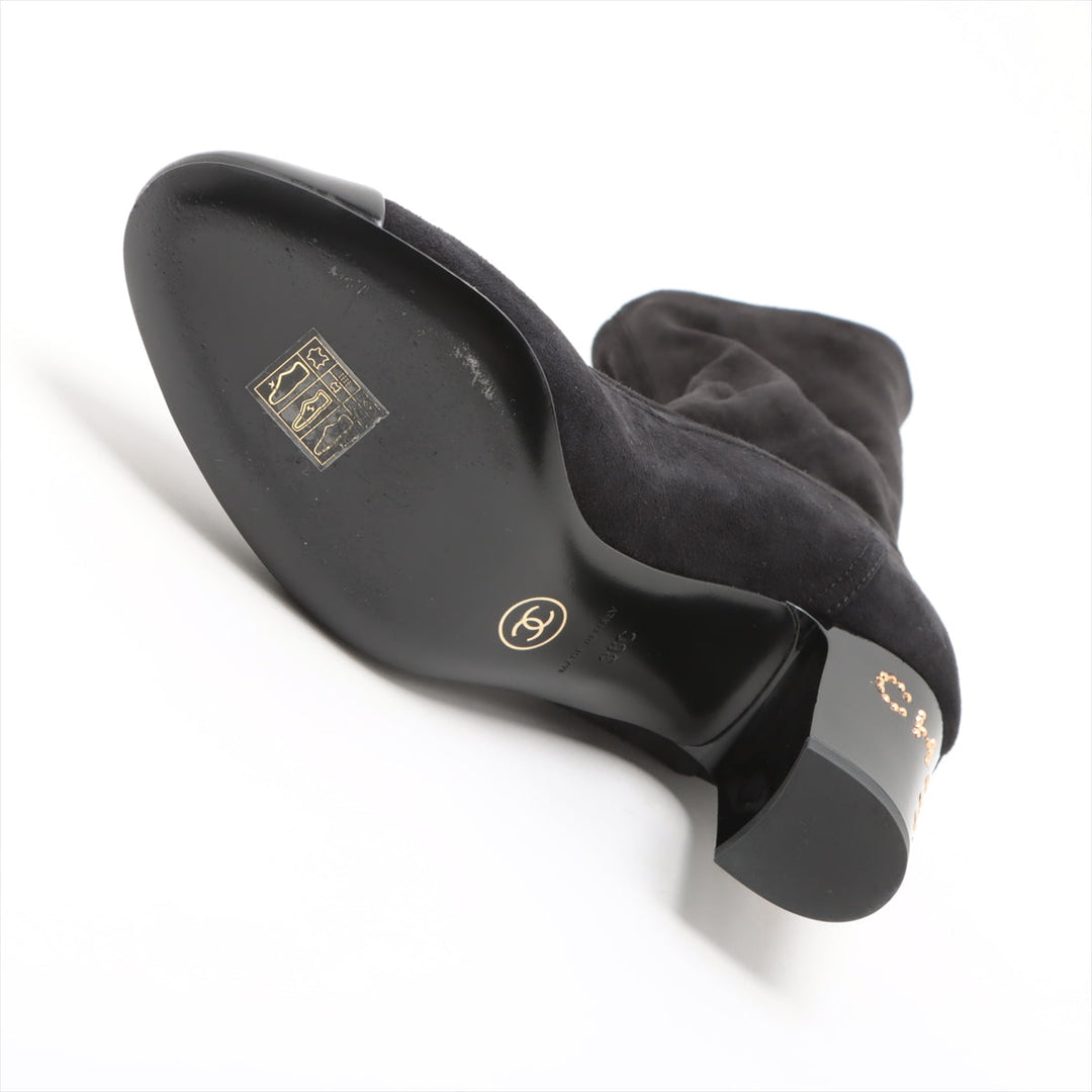Top Quality Chanel Coco Short Boots 36  Black G35000 Line Stone
