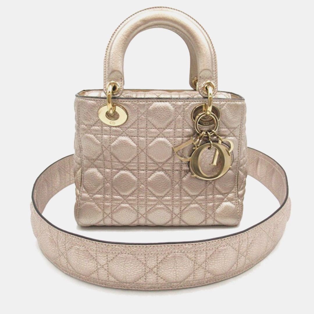 Top quality Dior Small Metallic Calfskin Cannage Supple Lady Bag