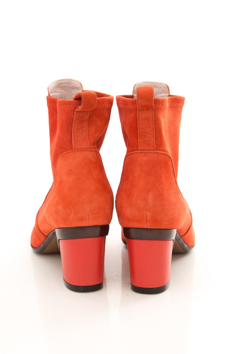 Violet Tomas Orange Suede Boots SZ 39