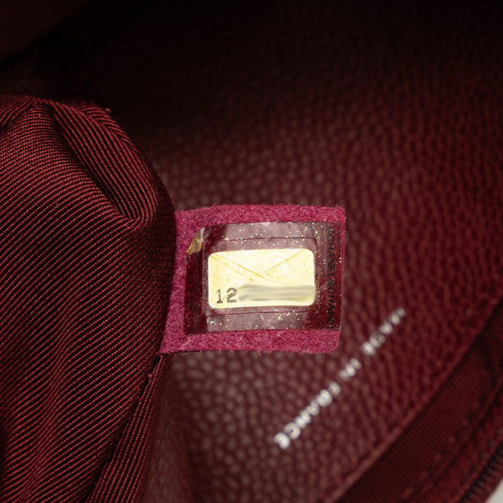 Top Quality Chanel Coco Half Moon Chain Shoulder Bag Wine Red Silver Caviar S  CHANEL