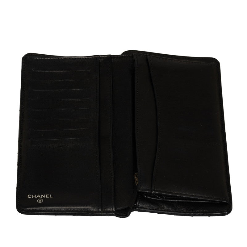 Top Quality Chanel Chevron Cocomark V titch Long Wallet Black Silver   CHANEL