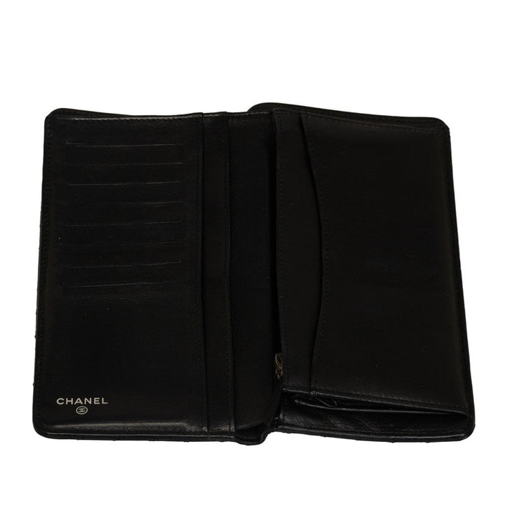 Top Quality Chanel Chevron Cocomark V titch Long Wallet Black Silver   CHANEL