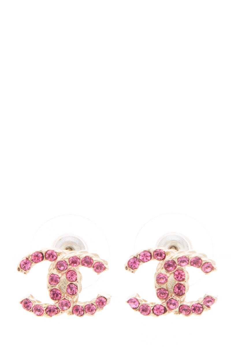 Top Quality Chanel Pink "CC" Studded earrings