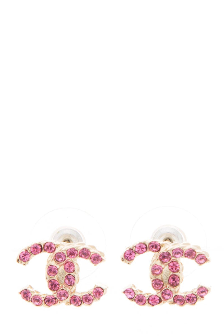 Top Quality Chanel Pink "CC" Studded earrings