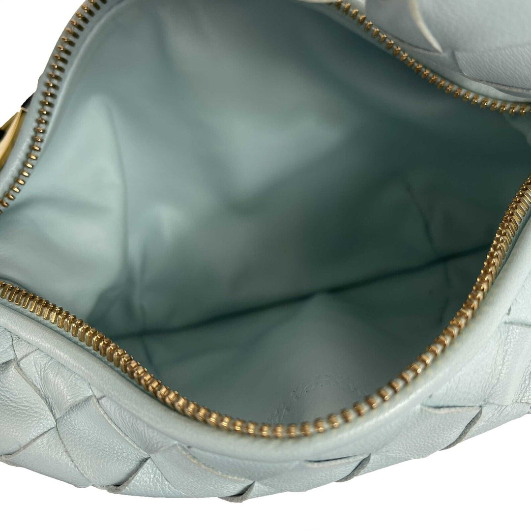 Bottega veneta - Mini Jodie Knotted Leather Washed Teal Blue Teen - Brand New